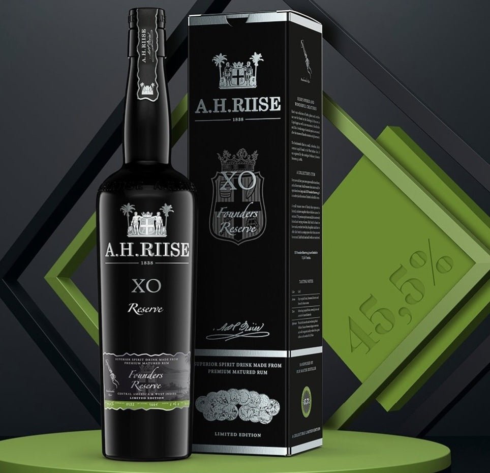 A.H.Riise XO Founders 6 HELLGRÜN grün 2023 Reserve 0,7l 45,5% vol. Rum limited  limitiert auf 13.665
