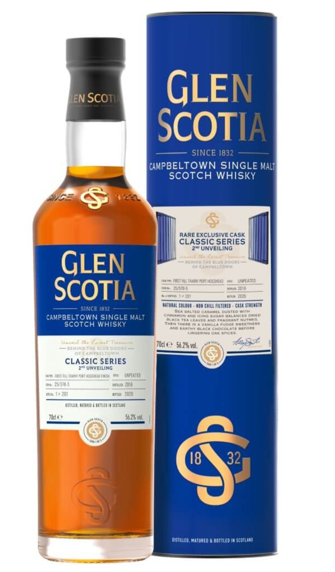 Glen scotia Single cask 2016 Tawny Port 0,7l 56,2 %vol. Whisky Behind the Blue Doors Classic Series 2nd unveiling