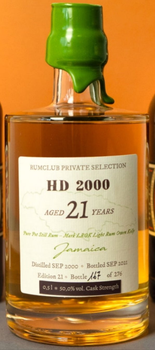 Rumclub Ed.21 HD Hampden 2000 Jamaica 50% vol. 0,5l  Single cask Rum club Jamaika September 2000 - September 2021