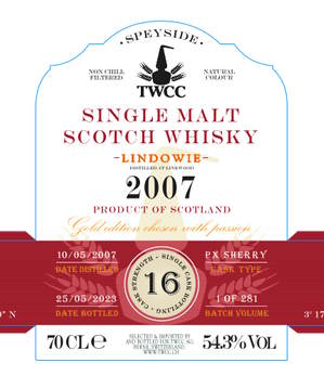 Twcc Linkwood Single cask 16y Lindowie  0,7l 54,6%vol. single cask The stillmans scotch Whisky 2007 2023 Sherry Finish