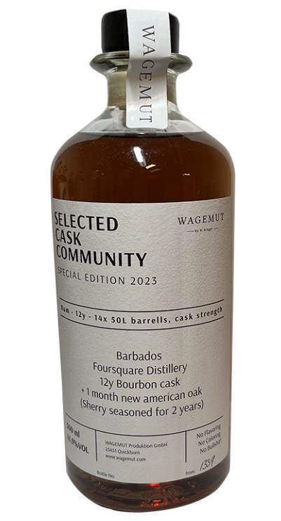 Wagemut Foursquare 12y SCC PX Single Cask 2023 Cask Strength Barbados Rum 0,7l 61,9%vol.