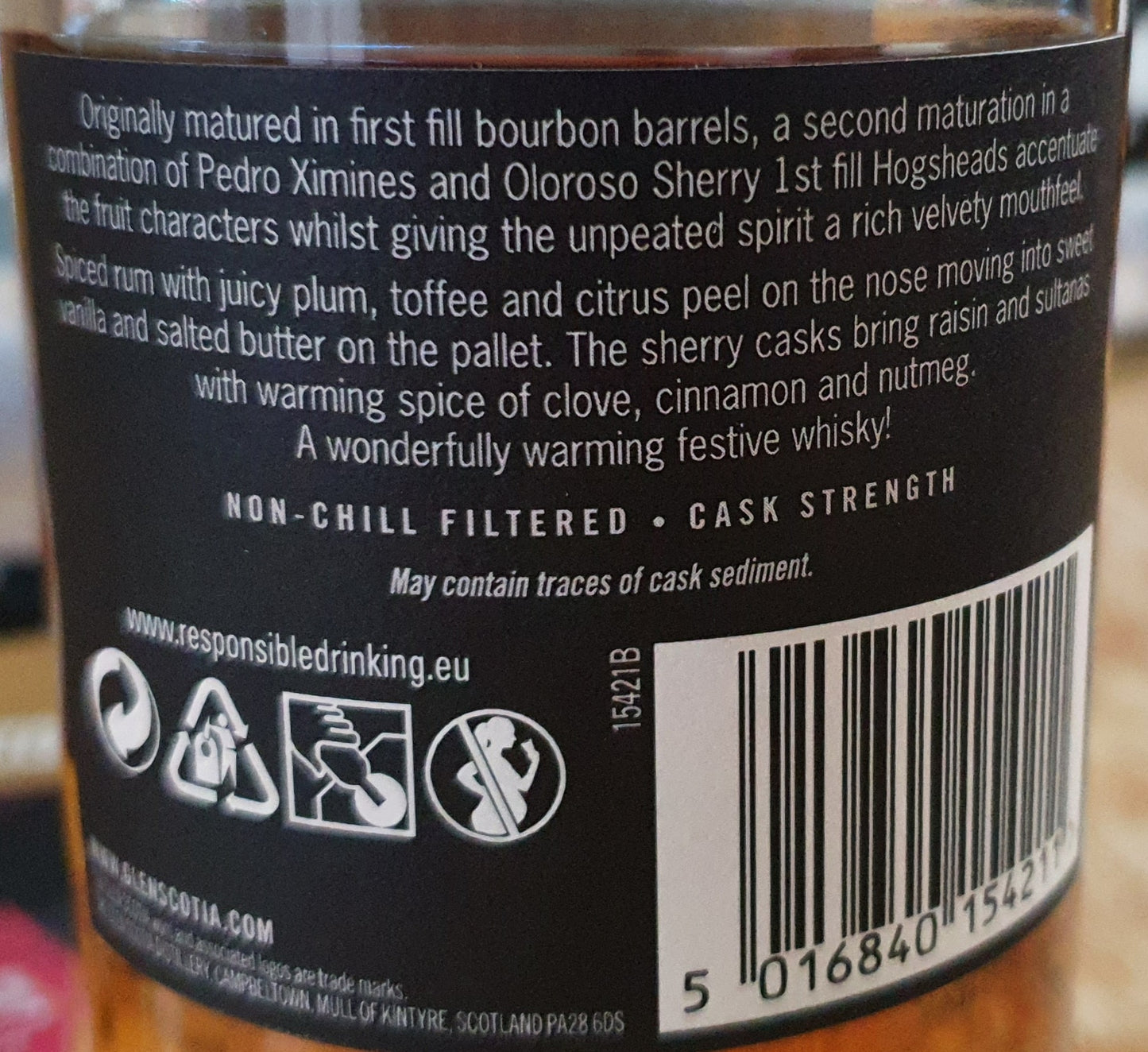 Glenscotia 11 Finished sherry PX + Oloroso sherry cask strength single malt scotch whisky Campbeltown 0,7l 54,1 %