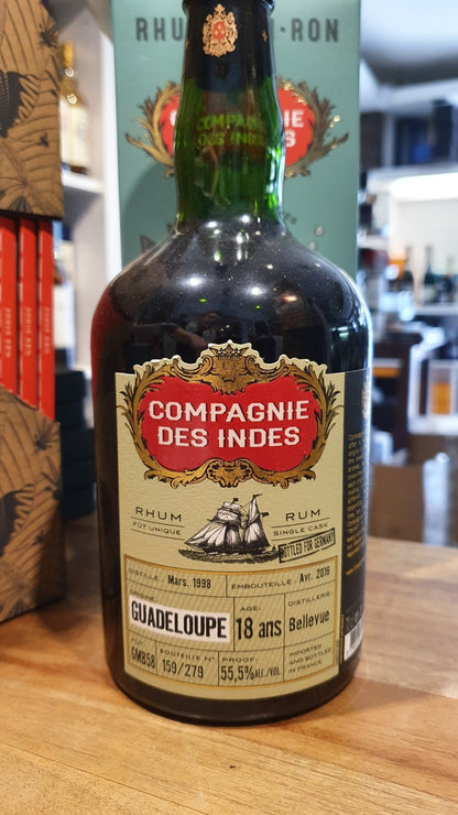 X Compagnie des Indes Guadeloupe Bellevue 18y 1998 2016 bottled for Germany 55,5% vol. 0,7l cdi Single Cask Rum Cask strength Fassabfüllung Sonderedition limitiert