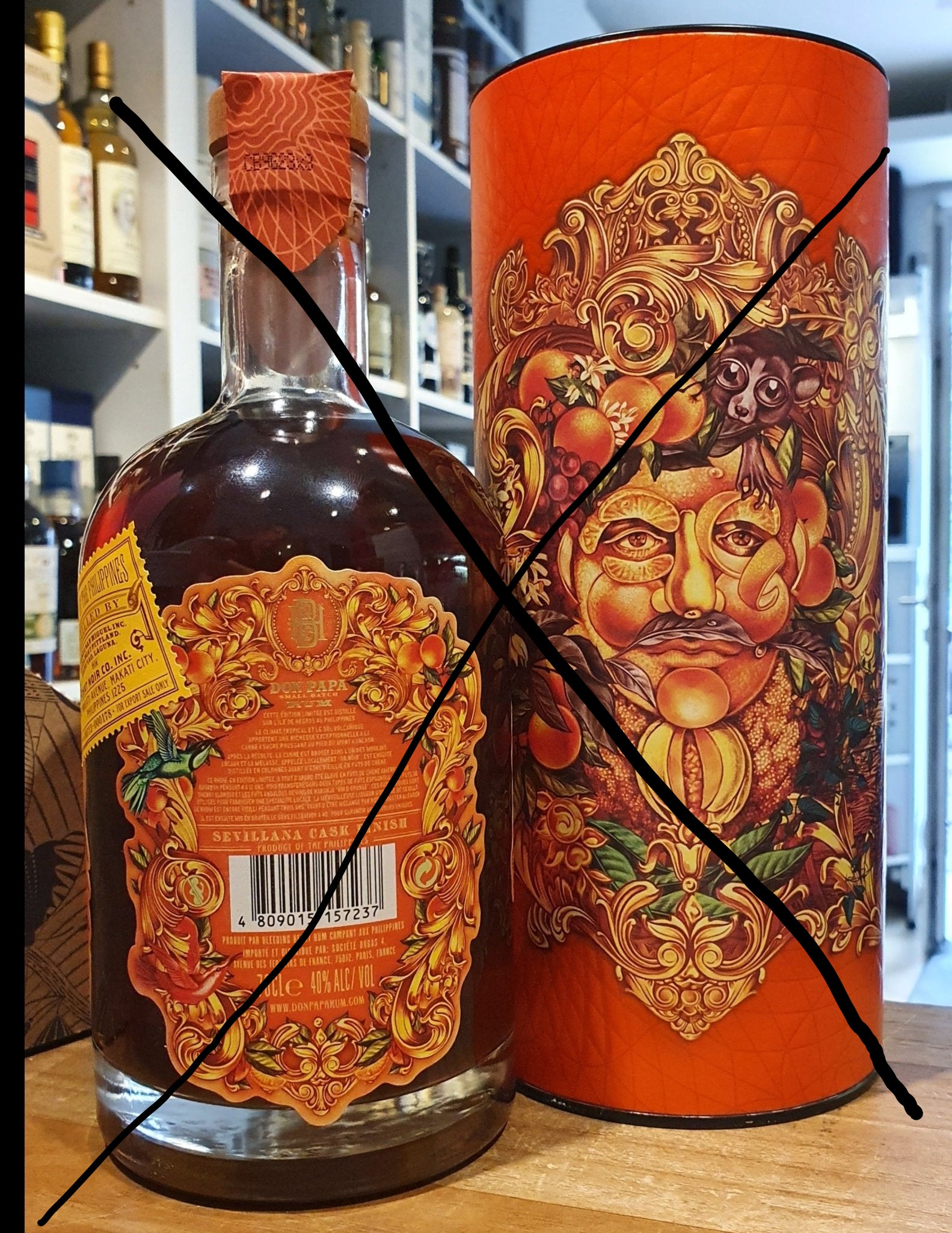 Don Papa Rum Sevillana cask finish 0,7l 40 % vol. mit Geschenk Dose