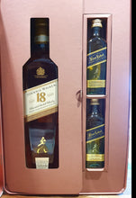 Load image into Gallery viewer, alt
X Johnnie Walker 18 &amp; blue Label Set 1x 0,7l 40% vol. +2x 0,05l 40% Blended Malt Scotch Whisky
