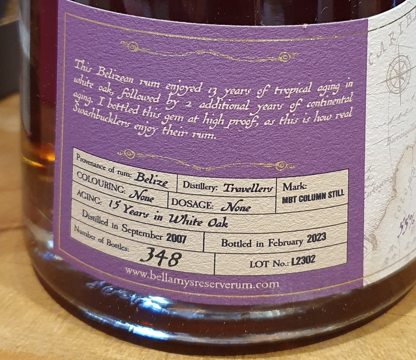 Bellamy's Reserve Belize 2007 2023 Travellers Dist. 0,7l 55% vol. Belamys Rum limited Edition MBT Column Still Travellers