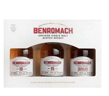 Laden Sie das Bild in den Galerie-Viewer, Benromach trio set 15 10 vintage 2012 trio single Malt 3x0,2l 43% vol. Whisky
